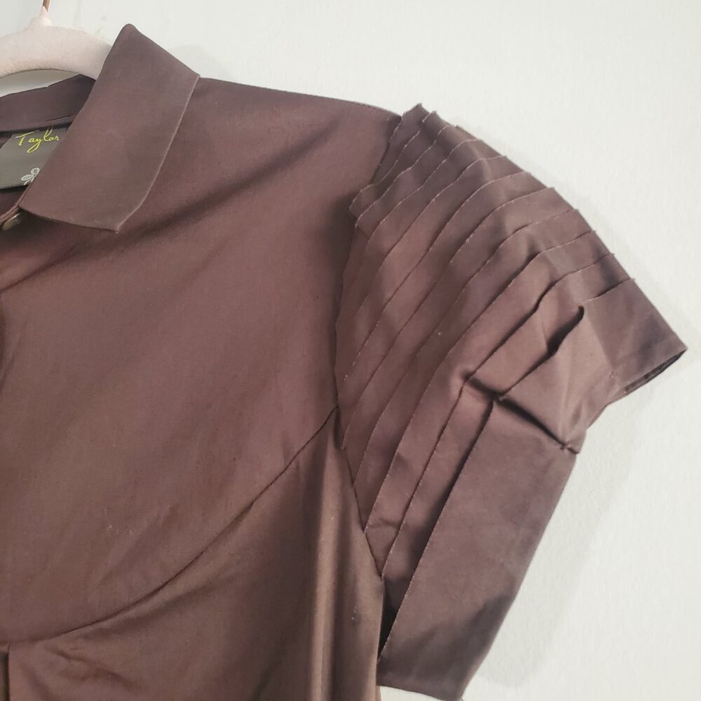 Taylor Women's Shift Dress 4 Chocolate Brown Vintage Y2K Grunge - Picture 4 of 10